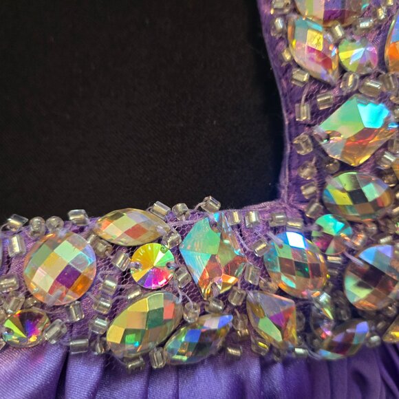 stunning purple beaded/jeweled detailed gown by BLUSH Prom by Alexia - Picture 5 of 15